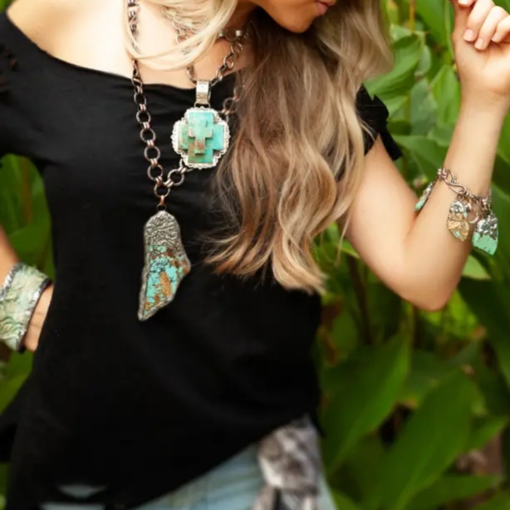 Black Tattered Cotton Tee